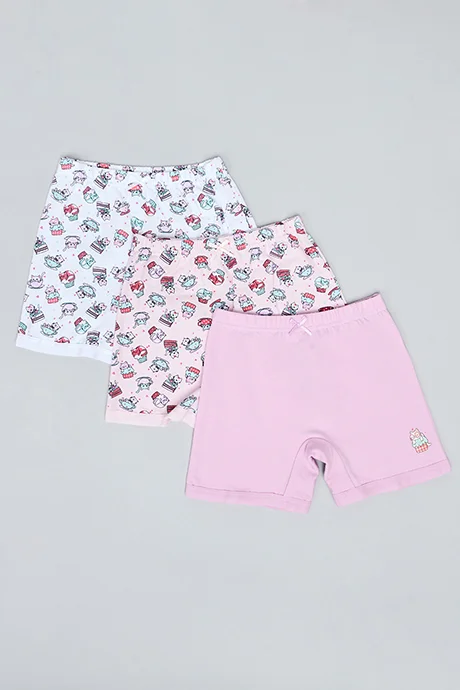 أر أند بي 3 Pack Printed Long Shorts