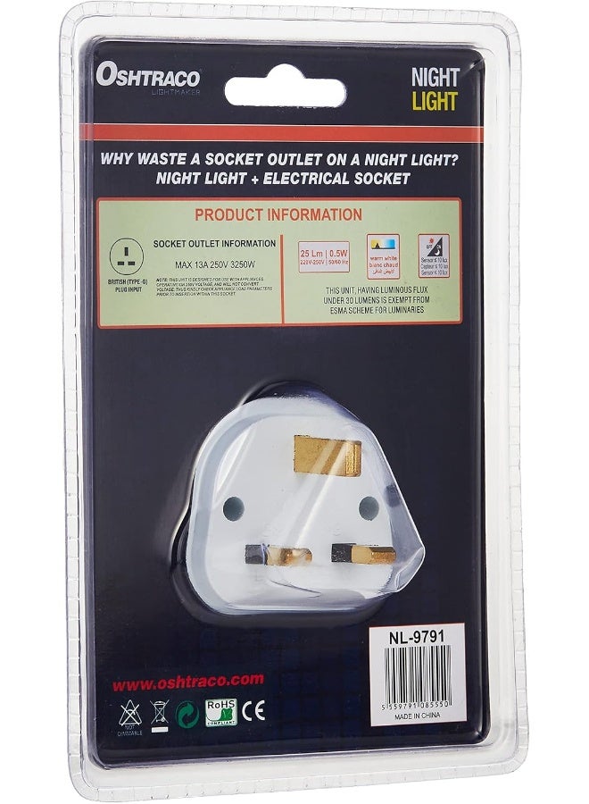 OSHTRACO ضوء الليل LED القابل للتوصيل من أوشتراكو مع مستشعر تشغيل/إيقاف تلقائي - Image 2