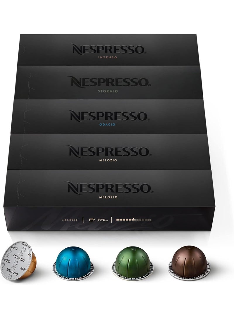 Nespresso VertuoLine Coffee Capsules Variety Pack – Intenso, Stormio, Odacio & Melozio (x2) – 50 Pods | Dark & Medium Roast | For Nespresso Vertuo Machines Only - Image 1