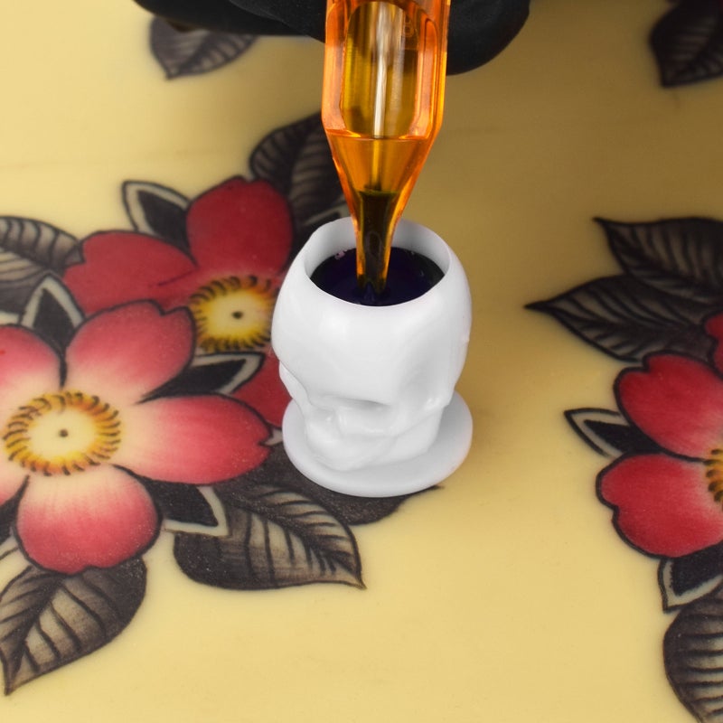 200pcs Tattoo Ink Caps Cups with Base Thickened Tattoo Pigment Cups for Tattoo ink Microblading Makeup Tattooing Supplies - Image 2