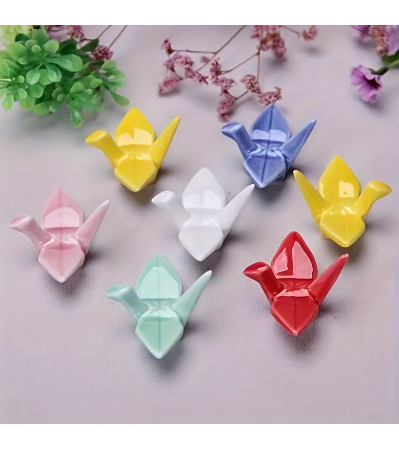 Random 4pcs Porcelain Chopstick Holder Kitchen Storage Rack For Cutlery Organizing - Image 2