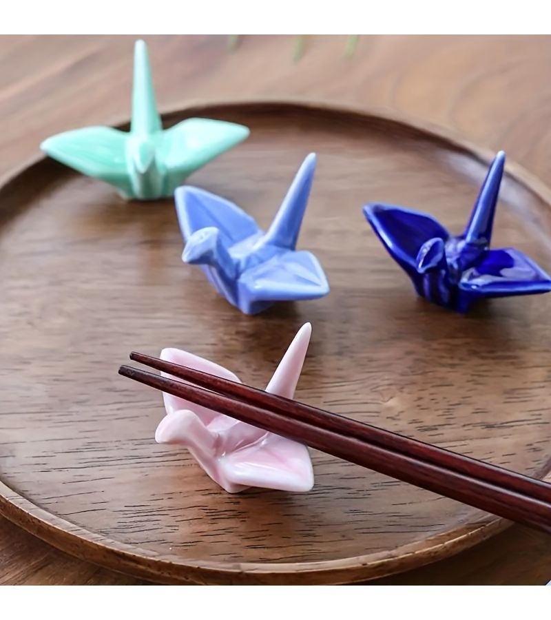 Random 4pcs Porcelain Chopstick Holder Kitchen Storage Rack For Cutlery Organizing - Image 3