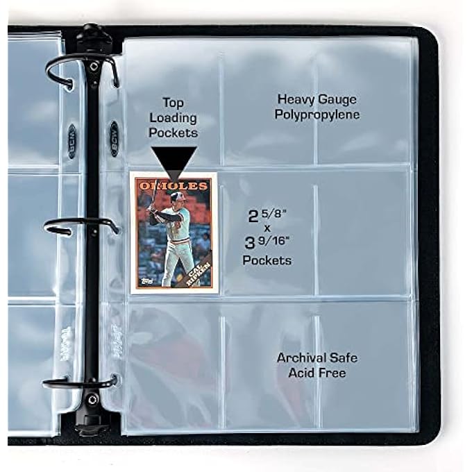 BCW 100 9-POCKET PLASTIC SHEETS TO PROTECT, STORE, DIPLAY SPORTS OR TRADING CARDS - Image 3
