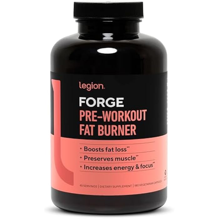 LEGION Forge Fasted Fat Burner - Thermogenic Fat Burner, Target Stomach Fat and Trim Belly Fat with Yohimbe, HMB Supplement, Choline. All Natural, 45 Servings.…, 180 Count (Pack of 1) - Image 1