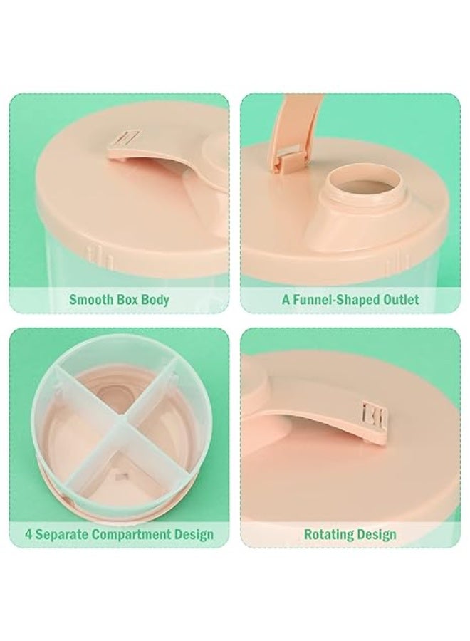 Baby Formula Dispenser On The Go, Non-Spill Rotating Four-Compartment Formula Container to Go, Milk Powder Kids Snack Container for Infant Toddler Travel Outdoor - Image 2