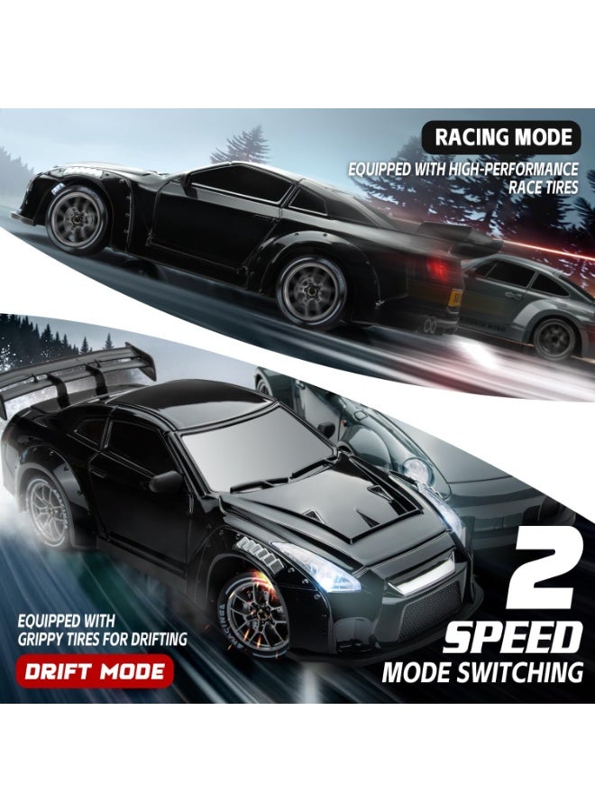 Samira RC Drift Car, 1:24 Scale Remote Control Vehicle with LED Lights, 2.4GHz 20KM/H 4WD High Speed RC Cars, Drifting Tires＆Two Batteries, Racing Sports Toy Idea Gift for Adults Boys Girls and Kids (Black) - Image 5
