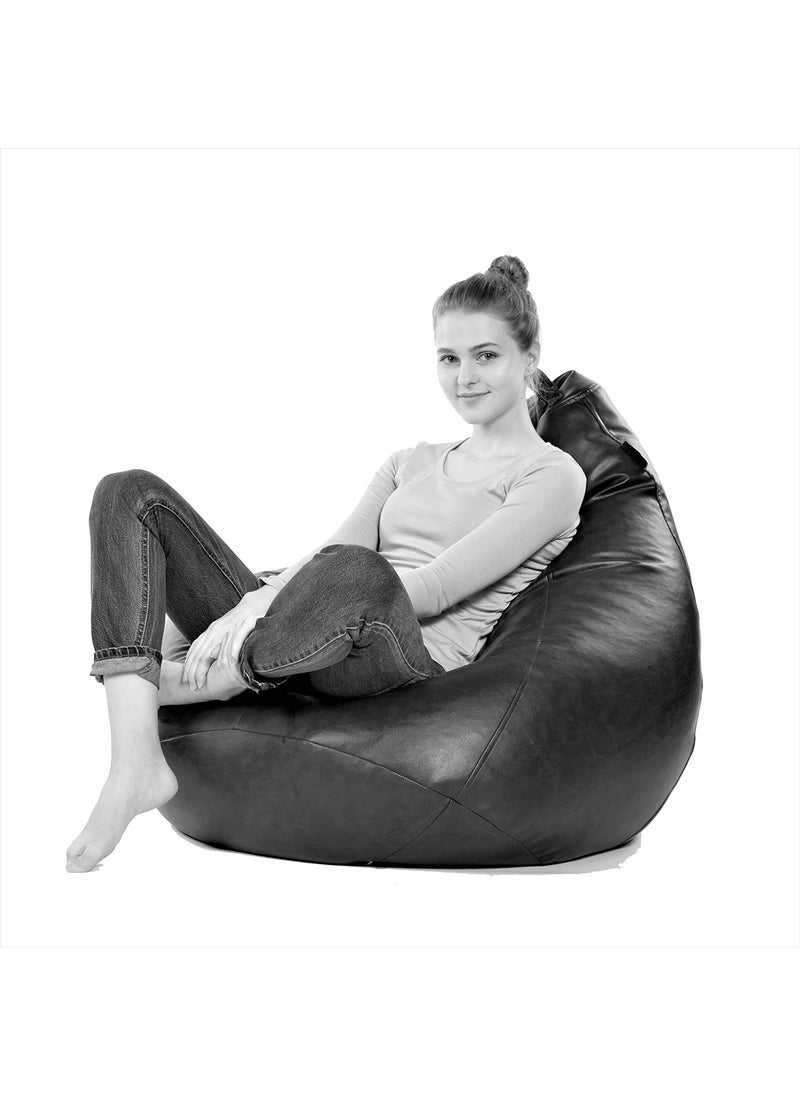 LEXAVI LEXAVICombo Bean Bag with Footstool Prefilled with Beans XXXL Black  - Image 3
