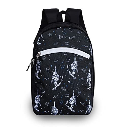 HYDER Kids 20L Small Skating Astronaut Pattern Cartoon Best Stylish Waterproof Lightweight Casual/Picnic/Tuition/School Bag/Backpack for Children Boys And Girls (Black) - Image 1