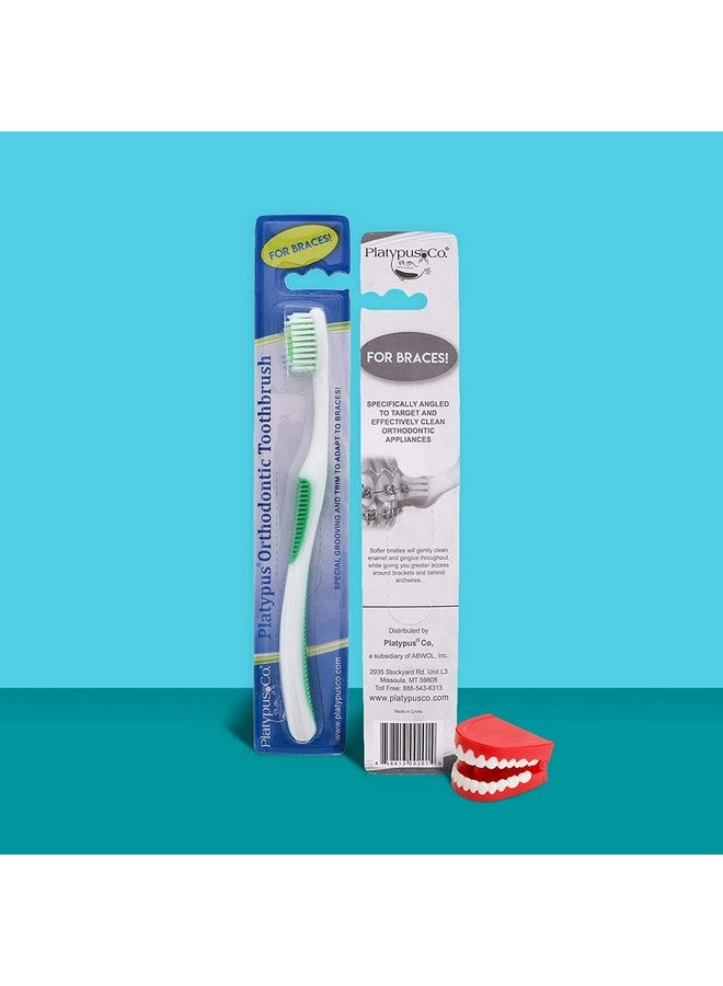 Platypus Orthodontic Toothbrush for Braces | Soft Bristle Braces Toothbrush for Adults & Kids | Angled Bristles for Better Access Around Brackets and Archwires, Comfort Silicone Grip | 1 Count - Image 2