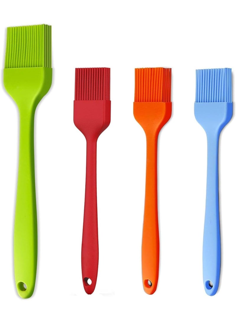 4 Pack Basting Brush, Silicone Pastry Baking Brush, BBQ Sauce Marinade Meat Glazing Oil Brush, Heat Resistant, Easy to Clean, for Camping, Picnic or Kitchen - Image 1