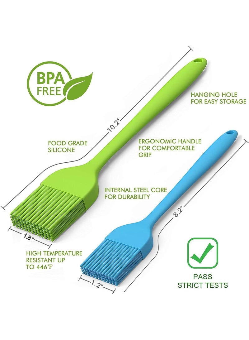 4 Pack Basting Brush, Silicone Pastry Baking Brush, BBQ Sauce Marinade Meat Glazing Oil Brush, Heat Resistant, Easy to Clean, for Camping, Picnic or Kitchen - Image 2