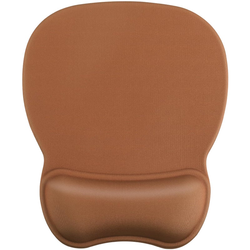 MROCO Ergonomic Mouse Pad with Gel Wrist Rest, Smooth Wrist Support Surface, Non-Slip PU Base for Pain Relief, Comfortable Mousepad for Computer, Laptop, Office & Home, 9.4 x 8.1 in, Coffee Brown - Image 1