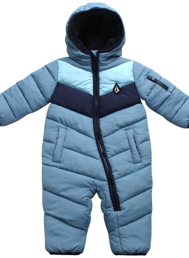 Volcom Baby Boys Pram Snowsuit Heavyweight Quilted Bodysuit Polar Fleece Lined Zip Up Outerwear Jumpsuit Coveralls, 0-24M, Size 12M, Blue - Image 5