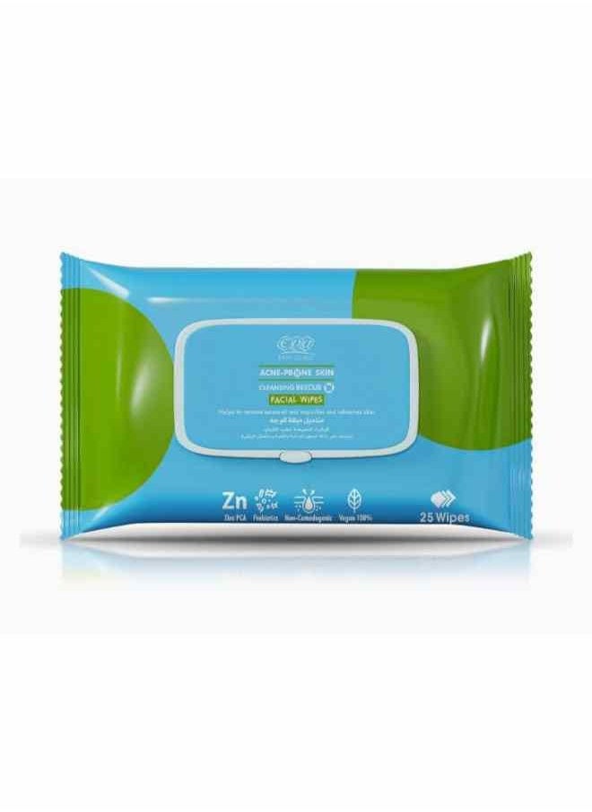 Eva Skin Clinic Acne-Prone Skin Facial Wipes, 25 wipes 