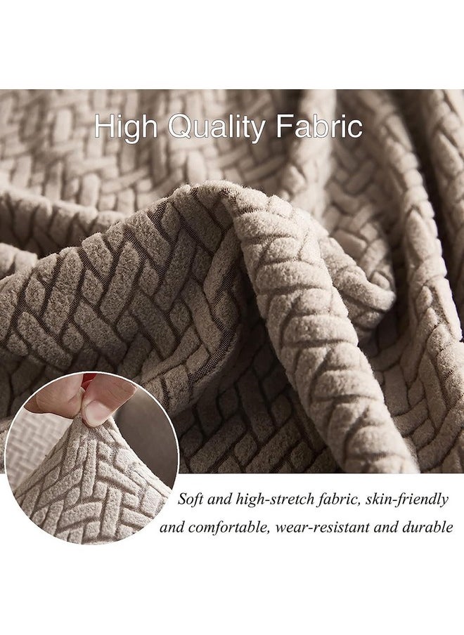 هاوس أوف كويرك غطاء أريكة House of Quirk Universal Single Seater Polar Fleece 220 GSM من القماش المرن القابل للتمدد (كاكي، مقعد واحد)  - Image 3