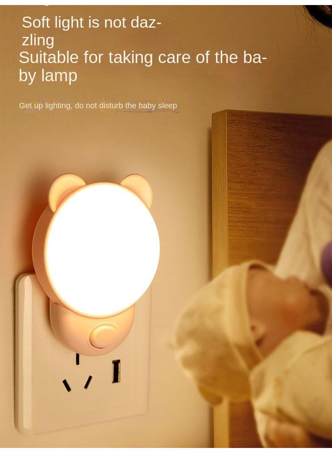 Bluejw Plug-in Led Night Light Bedroom Sleep Lamp Children Sleeping Lamp Baby Feeding Eye Lamp Bedside Lamp - Image 4