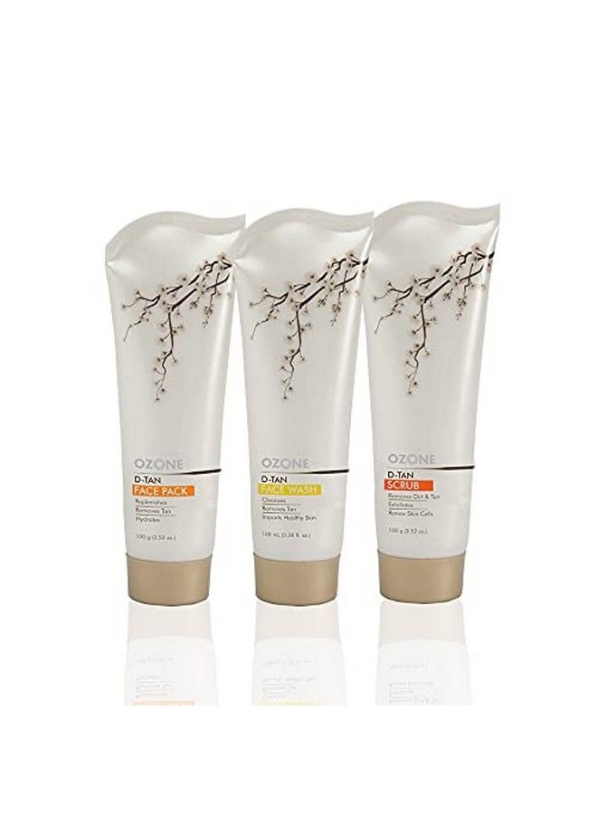 Ozone مجموعة تمديد لون البشرة من دي تان (غسول للوجه + كريم للوجه + مقشر للوجه) لإزالة السمرة الناتجة عن أشعة الشمس 300 جرام - Image 1