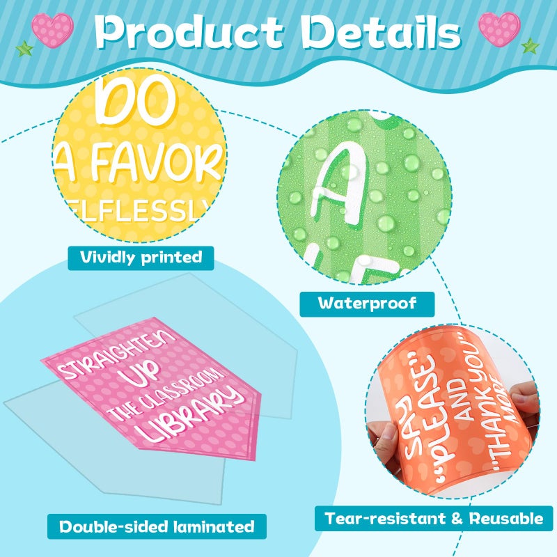 QOUBAI Random Acts of Kindness Bulletin Board Set Colorful Motivational Classroom Bulletin Decorations Rainbow Flip Kind Challenge Cutouts for Back to School Office Home Chalkboard Decor Wall Door - Image 3