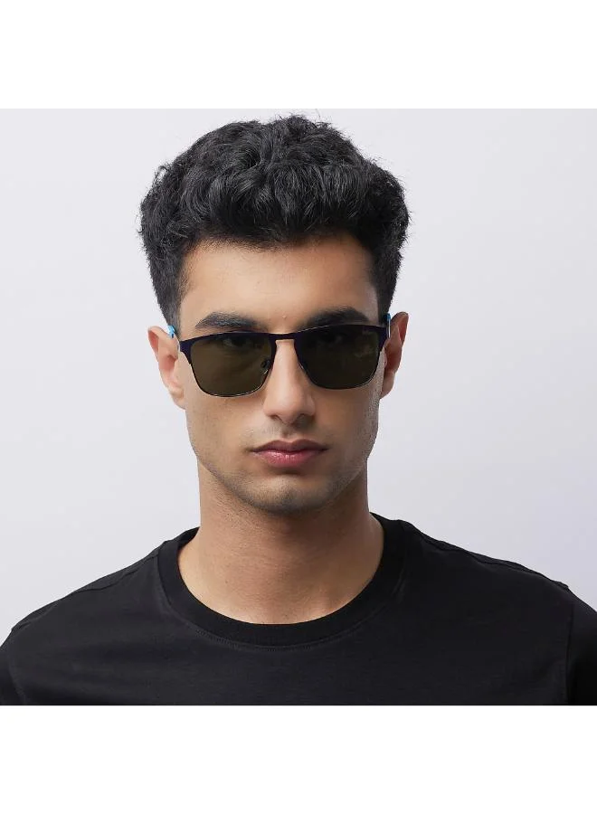Lee Cooper Men's Polarized Sunglasses G15 Frame Dark Blue Mirror Lens 56mm  - LC1222C03