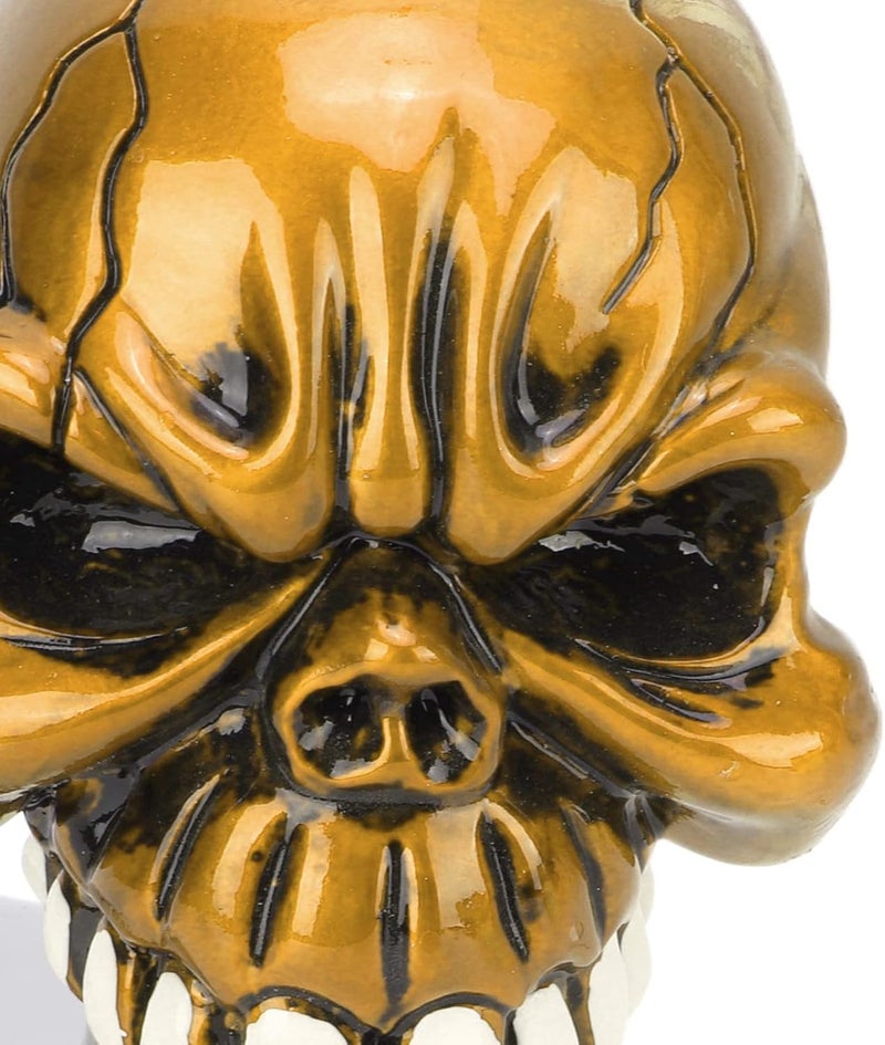 Classic design alternatives Skull Shape Car Steering Wheel Spinner Comfortable Grip Easy Operation for Most Vehicles Metal Resin 1.3in (Yellow) All user affordable trusted quality - Image 5