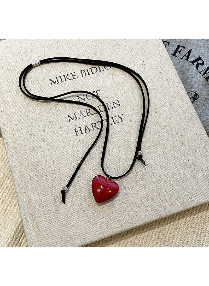 Generic - Vintage Diamond Studded Tassel Necklace 43#Sweater chain-red-love - Image 1