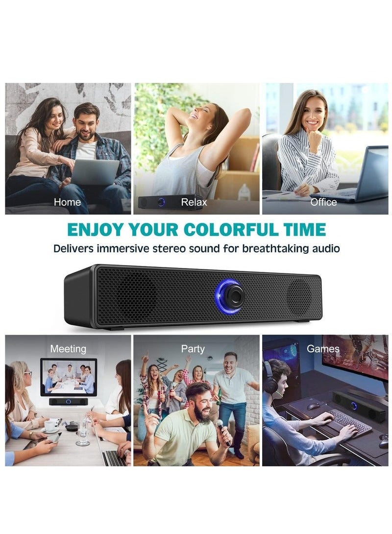 مكبرات الصوت اللاسلكية اللاسلكية Bluetooth Stereo Desktop Spekers for Laptops Tablets (باللغة الإنجليزية) - Image 5