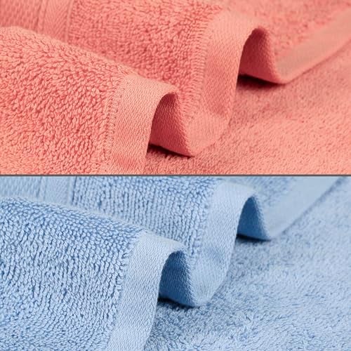 MYTRIDENT Soft Comfort Air Rich 100% Cotton Towels for Bath, 500 GSM Large Size Bathroom Towels for Men/Women, 2PC Bath (69 cm x 137 cm), Allure and Coral Haze - Image 5