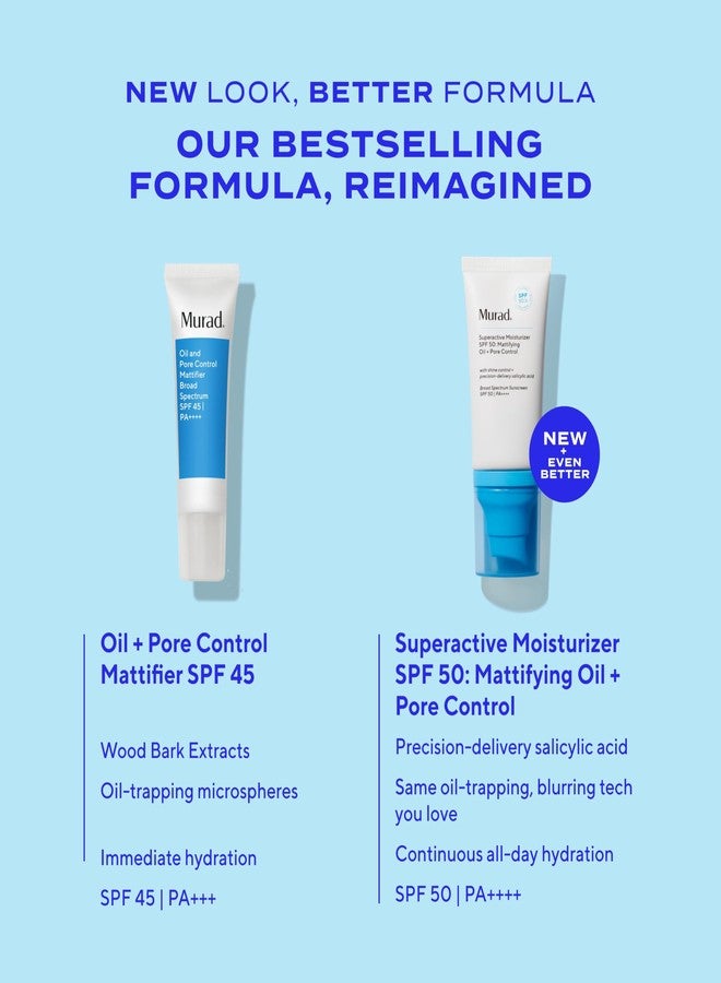 Murad Superactive Mattifying Oil and Pore Control Moisturizer SPF 50 - Shine Free Hydrating Facial Sunscreen Supercharged with Salicylic Acid To Smooth Texture and Minimize Look of Pores - 1.7Fl Oz - Image 5