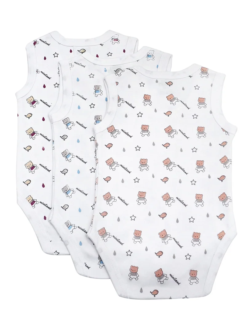 Babies Basic BabiesBasic 100% Super Combed Cotton, Sleeveless Romper/Bodysuit, for New Born to 24months. Set of 3 - Printed