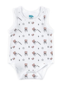 Babies Basic BabiesBasic 100% Super Combed Cotton, Sleeveless Romper/Bodysuit, for New Born to 24months. Set of 3 - Printed  - Image 4