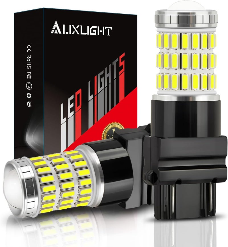 AUXLIGHT 3157 3156 3057 4157 3157K LED Bulbs Xenon White, Ultra Bright 57-SMD LED Replacement for Back Up/Reverse Lights, Brake/Tail Lights, Turn Signal/Parking or Running Lights (Pack of 2) - Image 1