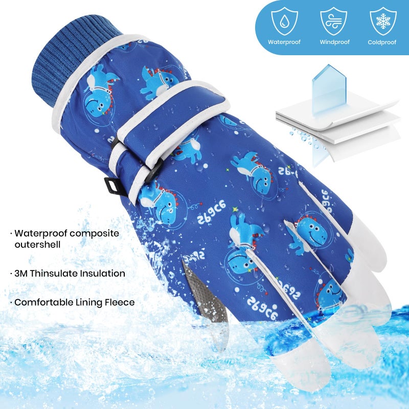 coclothy Winter Ski Gloves for Kids, Warmest Waterproof and Breathable Snow Gloves for Cold Weather, Touchscreen Snowboard Glove for Boys & Girls - Image 4