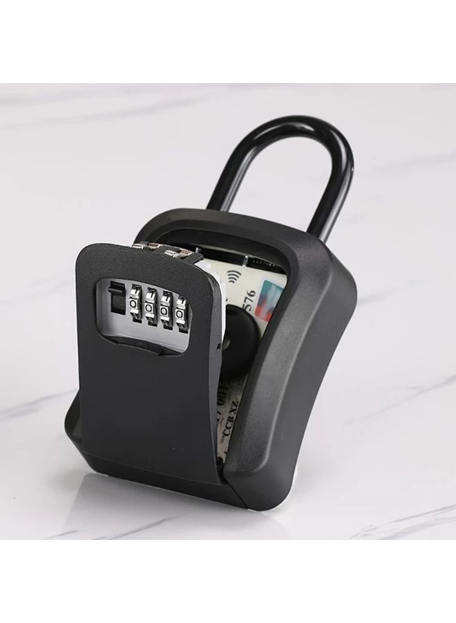 Black SecurePlus Weather Resistant Key Lock Box 4 Digit Combination Resettable Code Detachable Shackle - Image 1