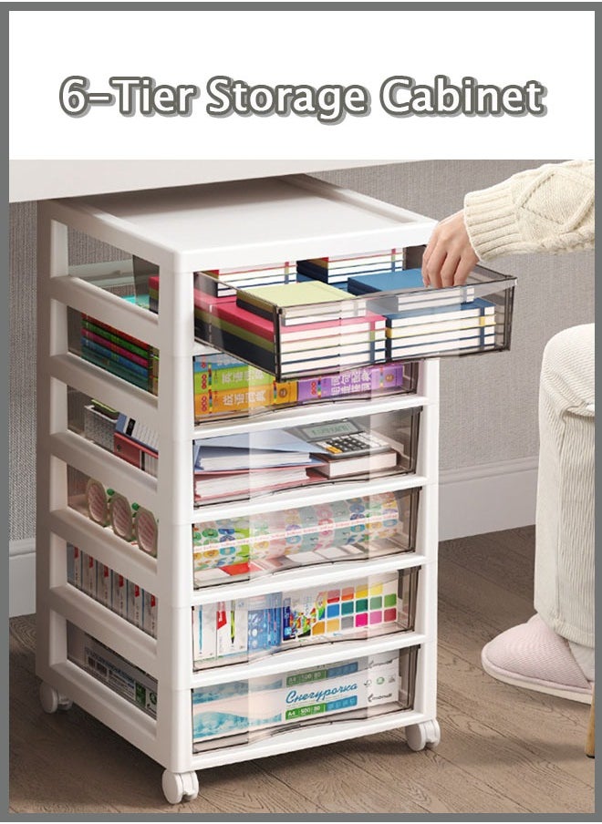 Generic - 6 Tier Stackable Storage Bins with Lids, Plastic Storage Containers with Wheels, Storage Bins Closet Organizers, Organization for Home, Party, Office, Dorm - Image 1