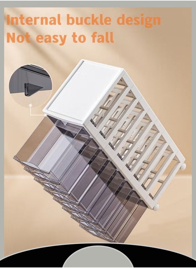 Generic - 6 Tier Stackable Storage Bins with Lids, Plastic Storage Containers with Wheels, Storage Bins Closet Organizers, Organization for Home, Party, Office, Dorm - Image 1