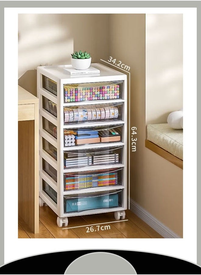 Generic - 6 Tier Stackable Storage Bins with Lids, Plastic Storage Containers with Wheels, Storage Bins Closet Organizers, Organization for Home, Party, Office, Dorm - Image 1