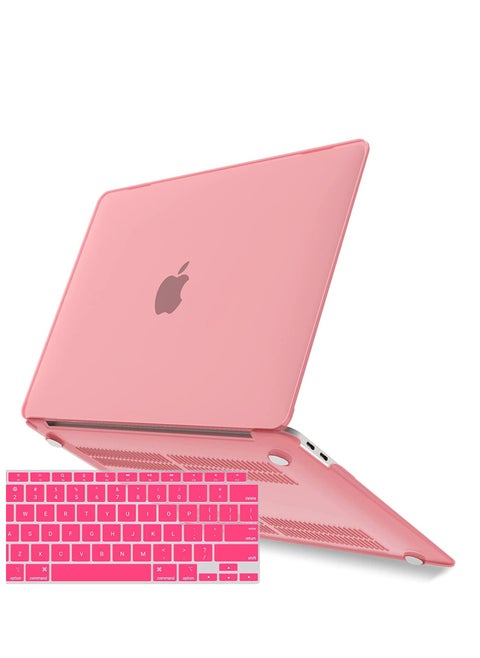 New MacBook Air 13 inch Case Models 2022 2021 2020 M1 A2337 A2179 A1932 Plastic Hard Shell Case with Keyboard Cover Color Pink
