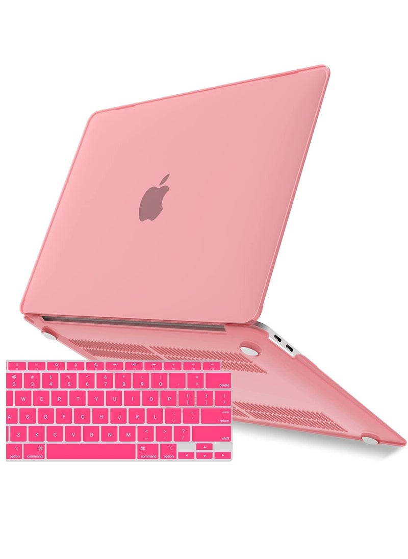 New MacBook Air 13 inch Case Models 2022 2021 2020 M1 A2337 A2179 A1932 Plastic Hard Shell Case with Keyboard Cover Color Pink