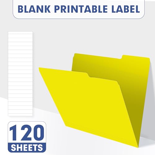 PANDRI File Folder, PANDRI 120 Pack File Folder, 1/3 Cut Tab, Letter Size, Filing Folder for Office School Business, Yellow - Image 5