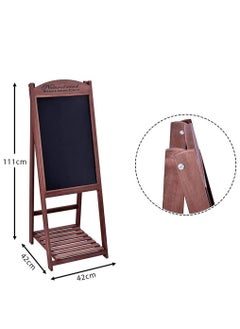 HOME TASTE TOMSUN Wooden Chalkboard Sign with Shelf Foldable Stand Wood Dry Erase A-Frame Design for Business, Restaurant or Wedding  - Image 2