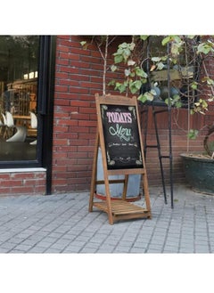 HOME TASTE TOMSUN Wooden Chalkboard Sign with Shelf Foldable Stand Wood Dry Erase A-Frame Design for Business, Restaurant or Wedding  - Image 3