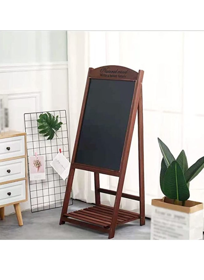 HOME TASTE TOMSUN Wooden Chalkboard Sign with Shelf Foldable Stand Wood Dry Erase A-Frame Design for Business, Restaurant or Wedding  - Image 4