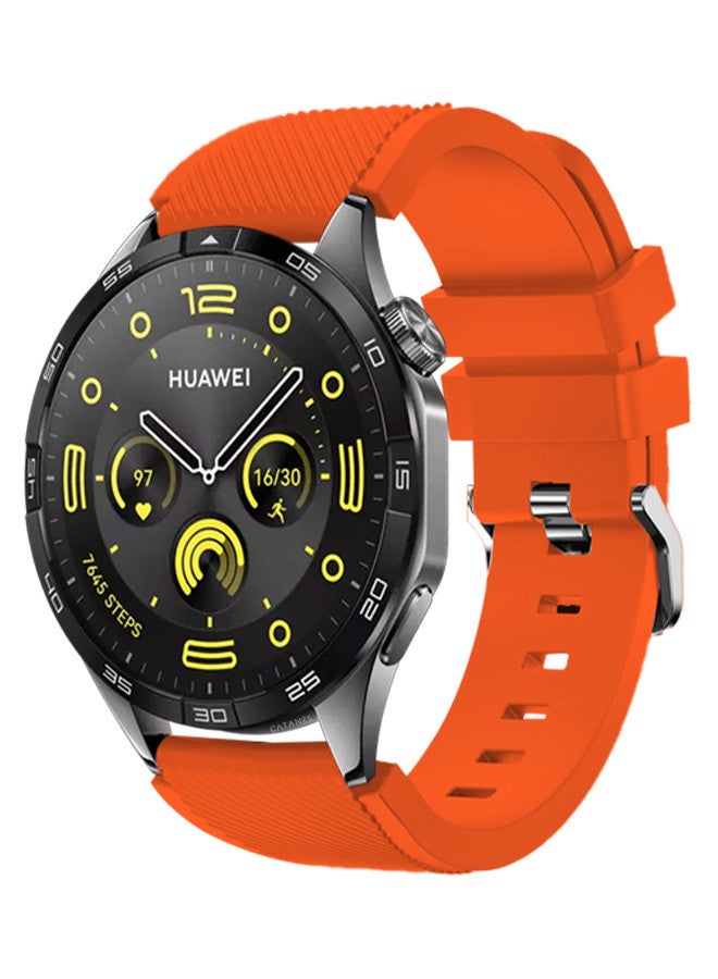 CATANES (for Huawei GT4 22mm) Silicone Strap,Sport Wristband Strap Adjustable Silicone Sport Band Hot Orange - Image 2