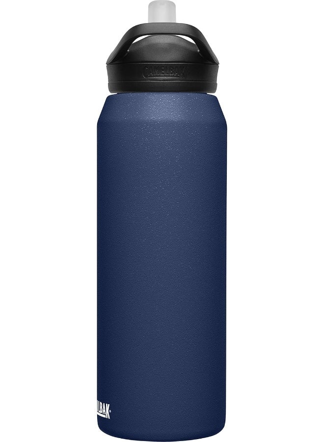 كاميلباك زجاجة ماء CamelBak Eddy+ بسعة 32 أونصة، معزولة من الستانلس ستيل، مع صمام شفاط، أزرق داكن، خالية من BPA وقابلة لإعادة الاستخدام - Image 2