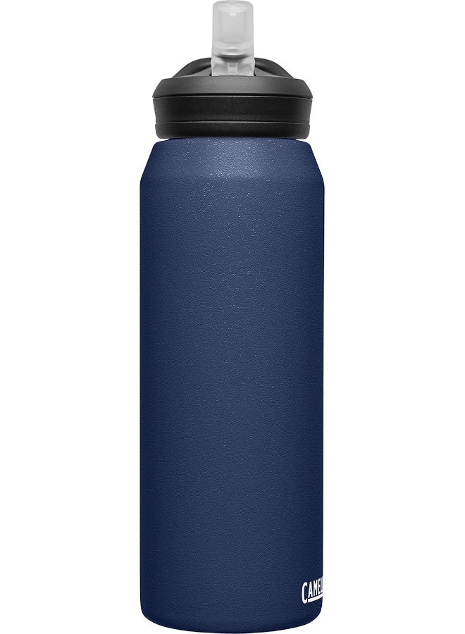 كاميلباك زجاجة ماء CamelBak Eddy+ بسعة 32 أونصة، معزولة من الستانلس ستيل، مع صمام شفاط، أزرق داكن، خالية من BPA وقابلة لإعادة الاستخدام - Image 4