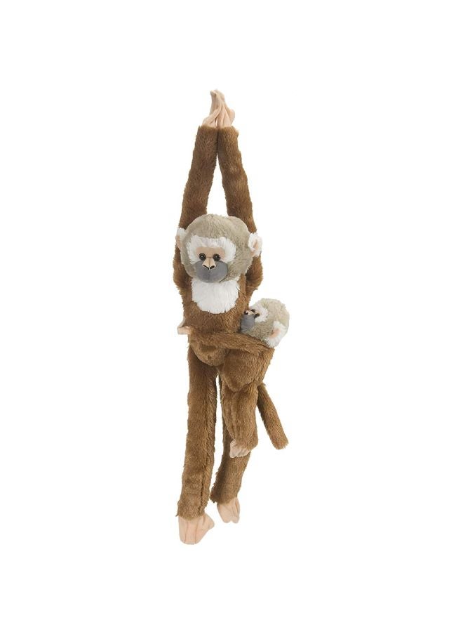 Wild Republic Squirrel Monkey w/baby Plush, Monkey Stuffed Animal, Plush Toy, Gifts for Kids, Hanging 20 Inches