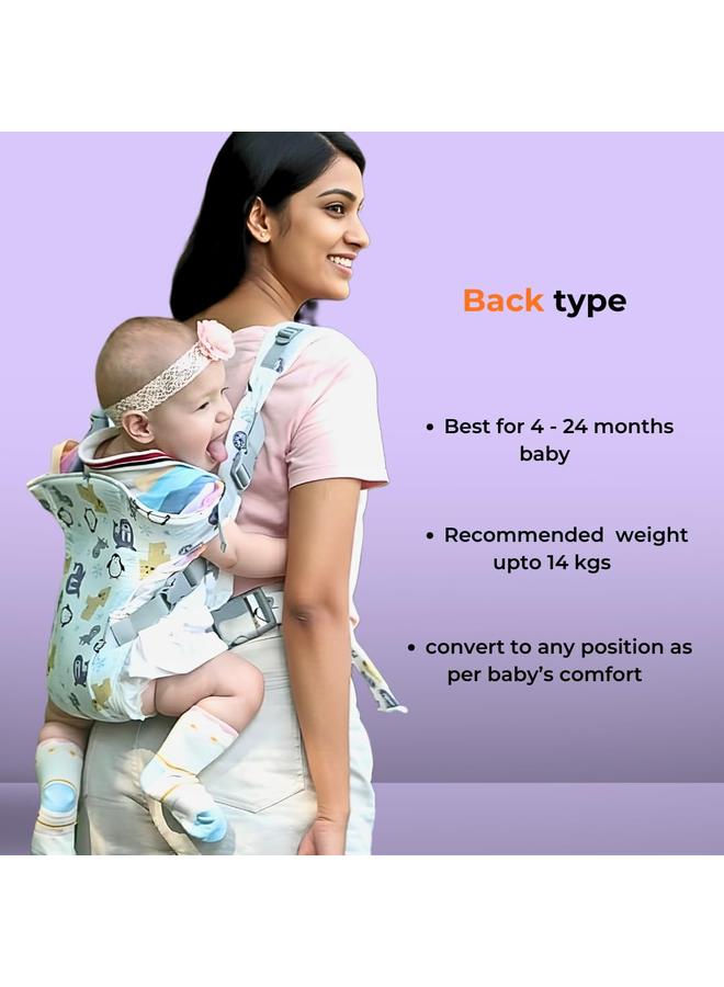 HPMY White Baby Carrier for 0 to 3 Year Baby | New Born Kangaroo Bag Style Baby Carry Bag | Comfortable Front & Back Carrying Bags for Infants & Toddlers - Image 5