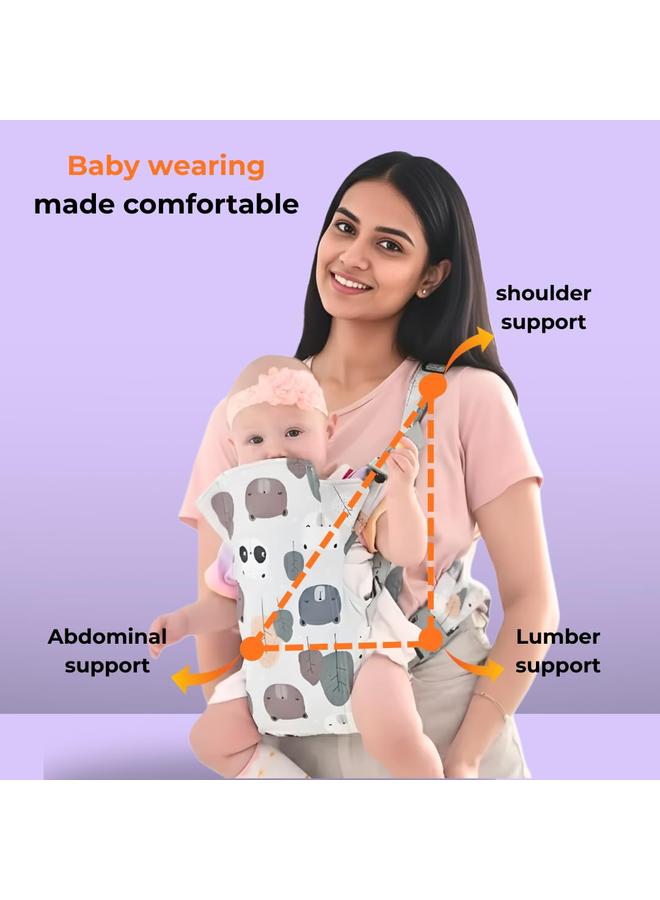 HPMY White Baby Carrier for 0 to 3 Year Baby | New Born Kangaroo Bag Style Baby Carry Bag | Comfortable Front & Back Carrying Bags for Infants & Toddlers - Image 3