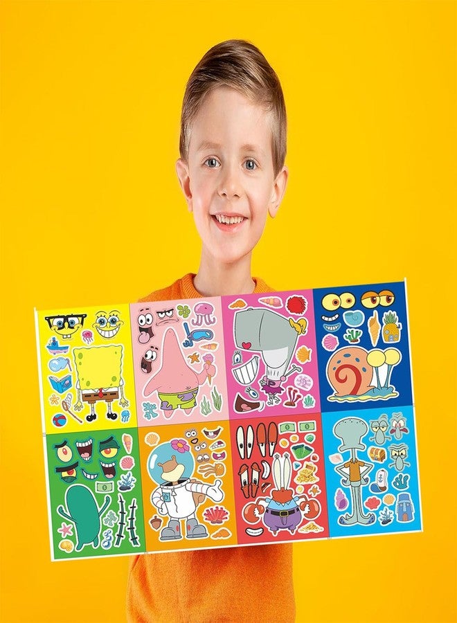 Vihaanta 16PCS Make a Face Stickers for Kids, Mix and Match Activity, Sheets of Cartoon Stickers, Creative Play for All Ages, Self-Adhesive Design, Easy to Use and Reusable - Image 4