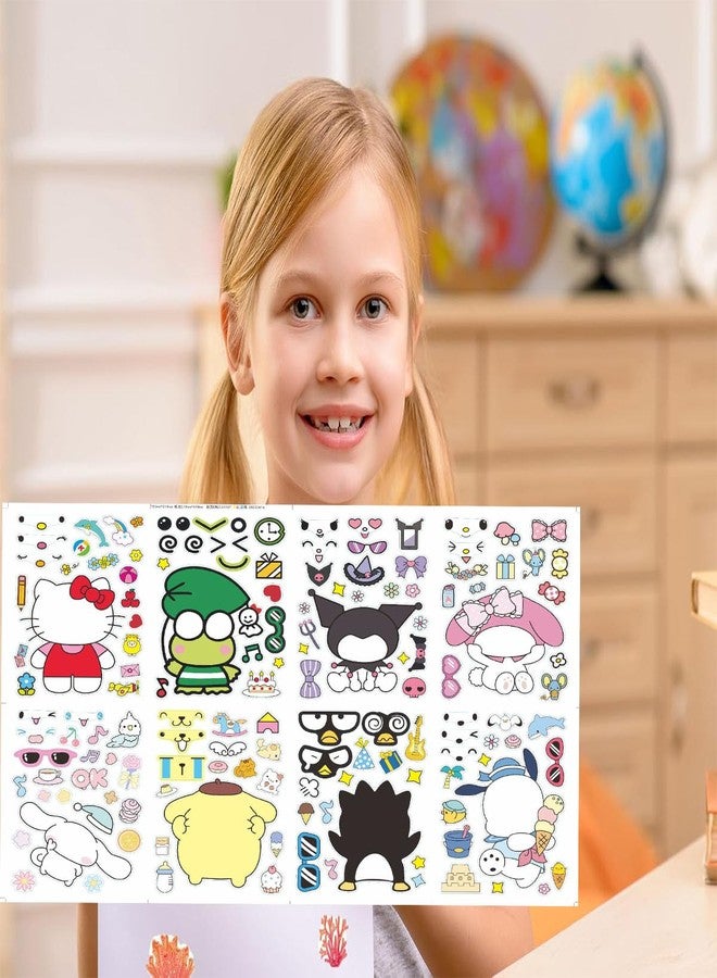 Vihaanta 16PCS Make a Face Stickers for Kids, Mix and Match Activity, Sheets of Cartoon Stickers, Creative Play for All Ages, Self-Adhesive Design, Easy to Use and Reusable - Image 5